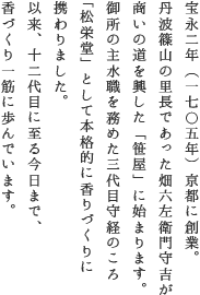 ��i��N�i�ꎵ�Z�ܔN�j���s�ɑn�ƁB�O�g�R�̗����ł��������Z���q���g�������̓����������u�����v�Ɏn�܂�܂��B�䏊�̎吅�E�𖱂߂��O��ڎ�o�̂���u���h���v�Ƃ��Ė{�i�I�ɍ���Â���Ɍg���܂����B�ȗ��A�\���ڂɎ��鍡���܂ŁA���Â����؂ɕ���ł��܂��B